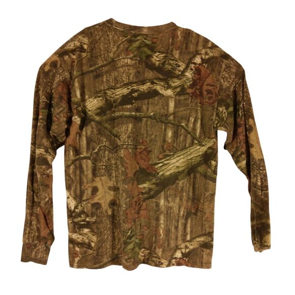 Mossy Oak camo tshirt mens L Large brown real tree break up infinity long sleeve - Picture 2 of 8